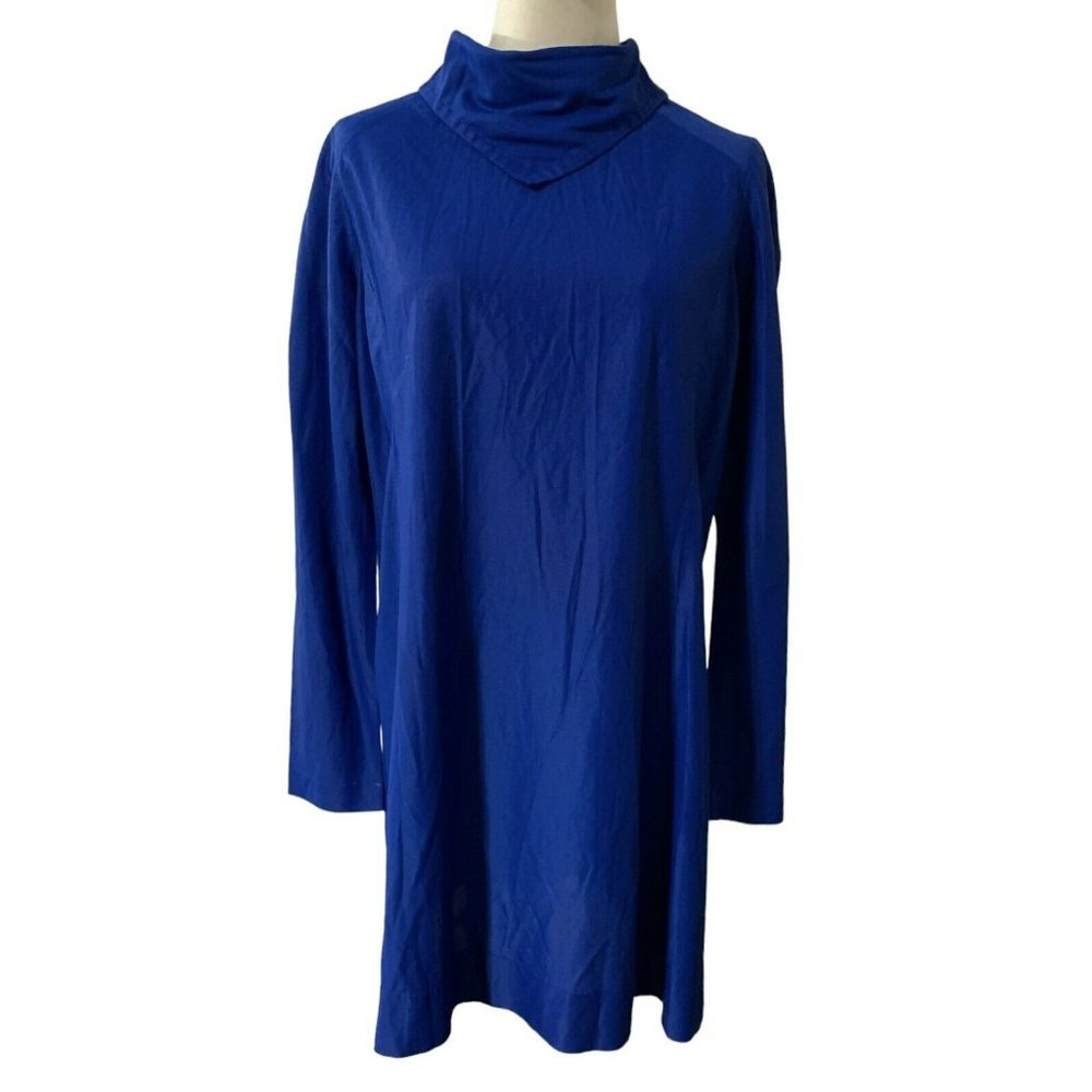 VINTAGE DRESS MOD VTG 60s‎ MINI DRESS BLUE BIB GOGO READ